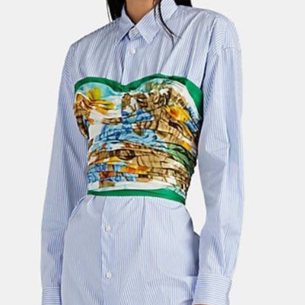 Junya Watanabe / Commes des Garcons bustier striped shirt dress size M